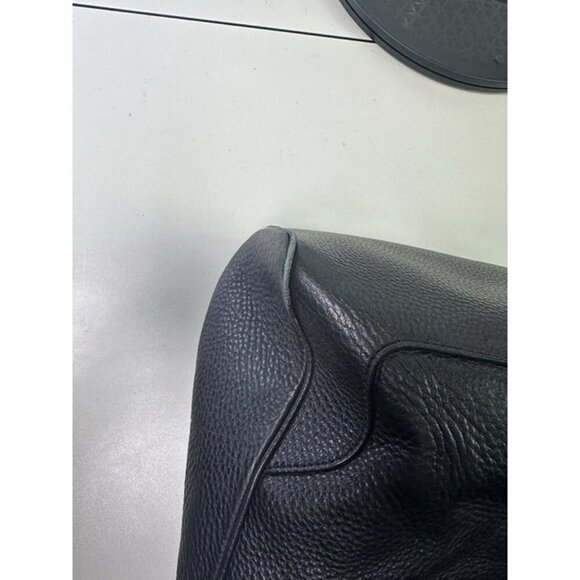 TORY BURCH Carter Black Pebbled Leather Large Tote w/ gold chain - Picture 8 of 12